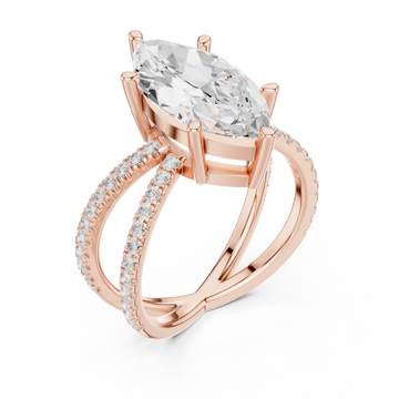  Rose Gold Enchanted Marquise Pavilion Ring Right View