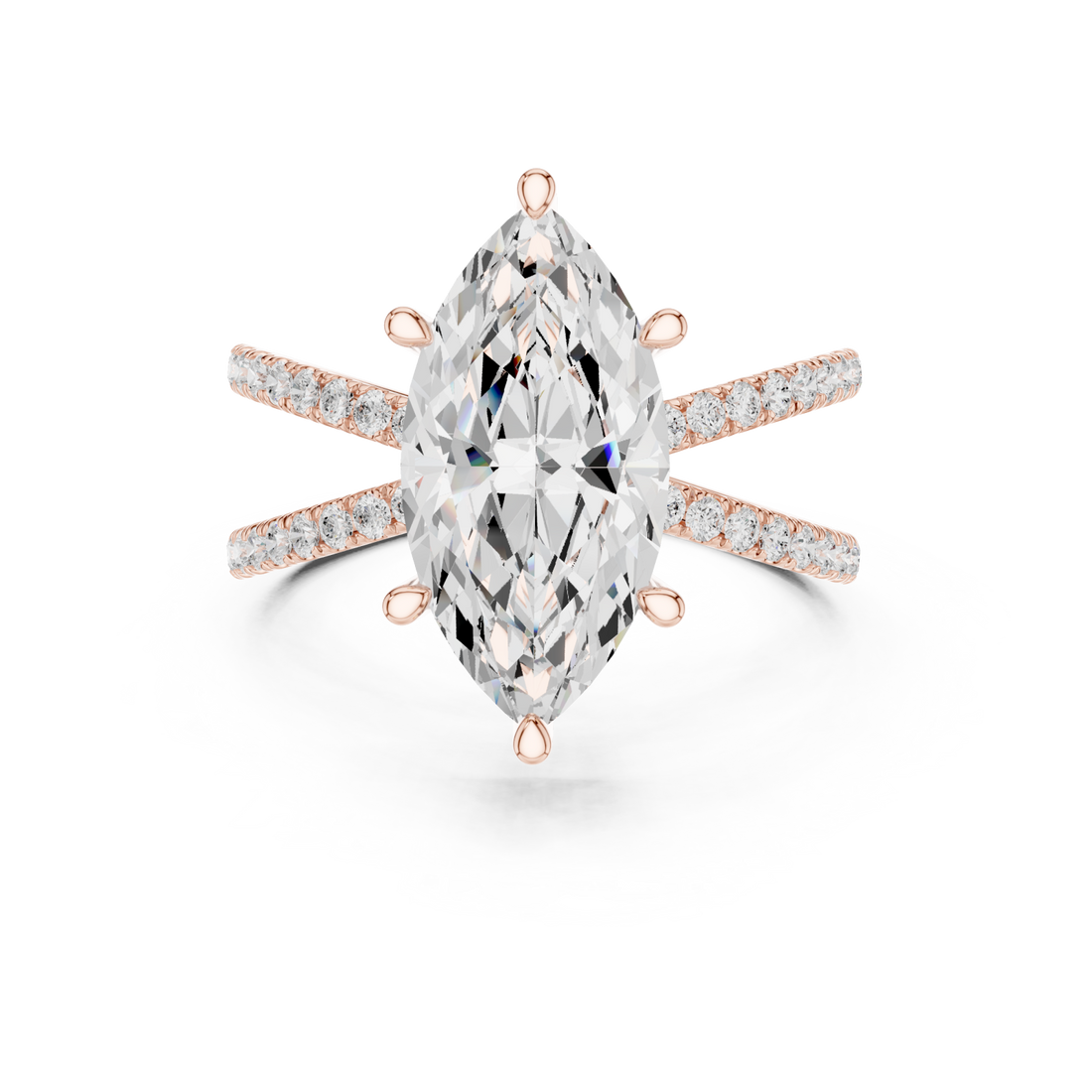  Rose Gold Enchanted Marquise Pavilion Ring Right View