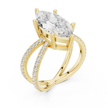 Gold Enchanted Marquise Pavilion Ring Right View