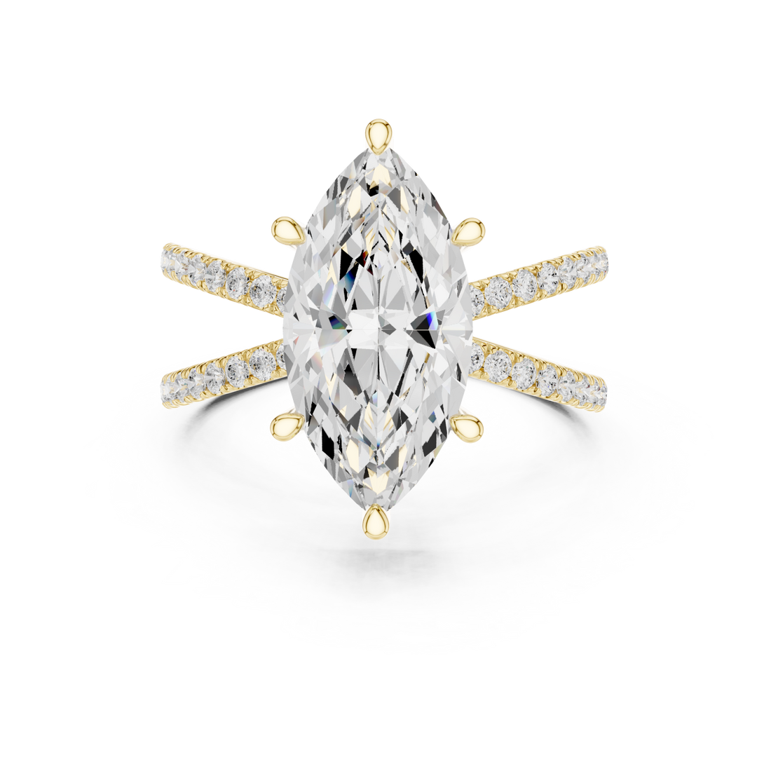 Gold Enchanted Marquise Pavilion Ring Right View