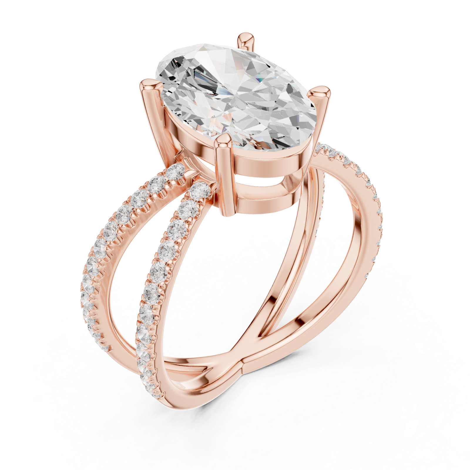  Rose Gold Opulent Whisper Pavé Band Ring Right View