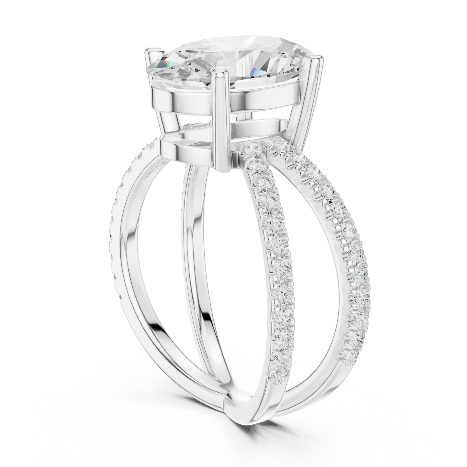  White Gold Opulent Whisper Pavé Band Ring Left View