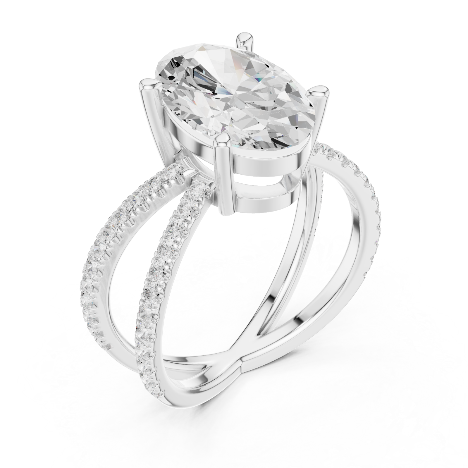  White Gold Opulent Whisper Pavé Band Ring Right View