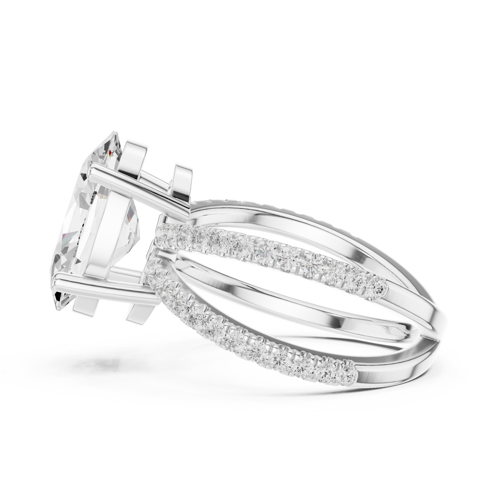  White Gold Opulent Whisper Pavé Band Ring Side View