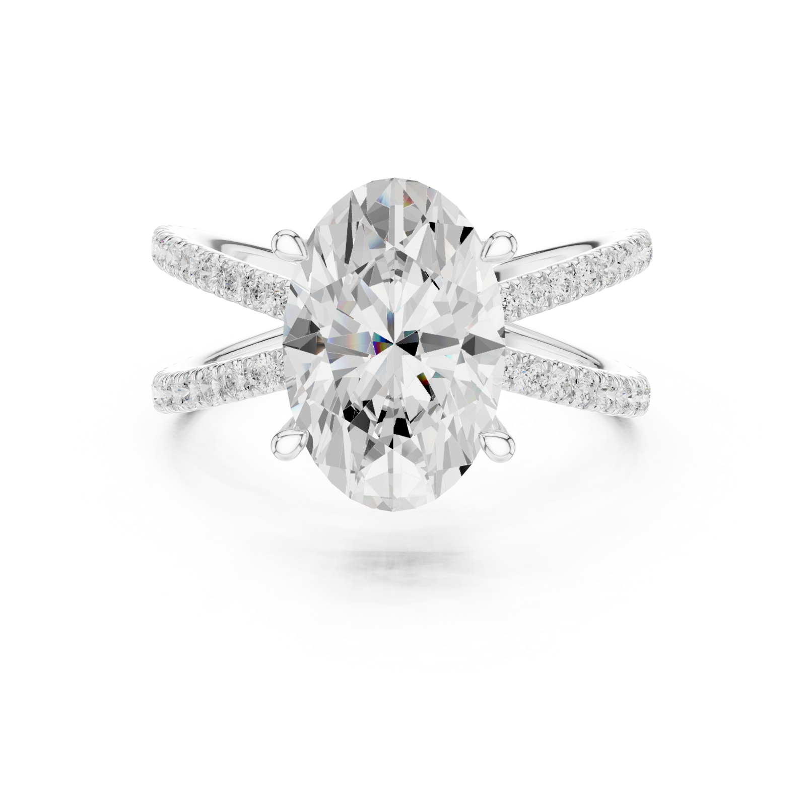  White Gold Opulent Whisper Pavé Band Ring Front View