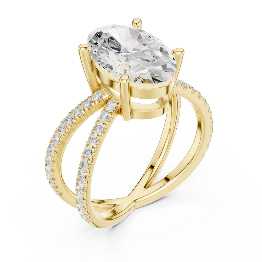 Gold Opulent Whisper Pavé Band Ring Right View