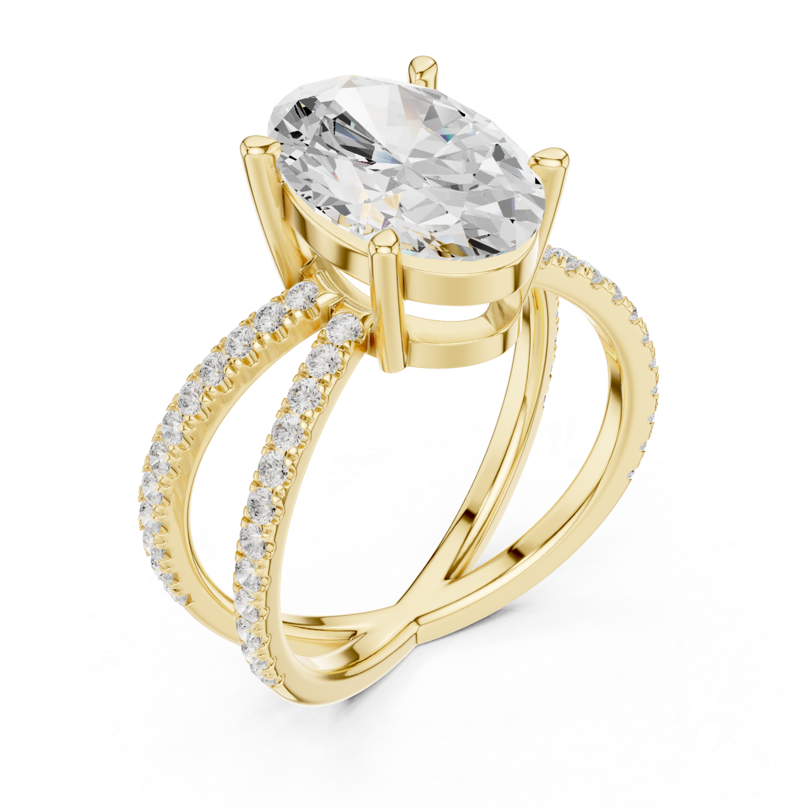 Gold Opulent Whisper Pavé Band Ring Right View