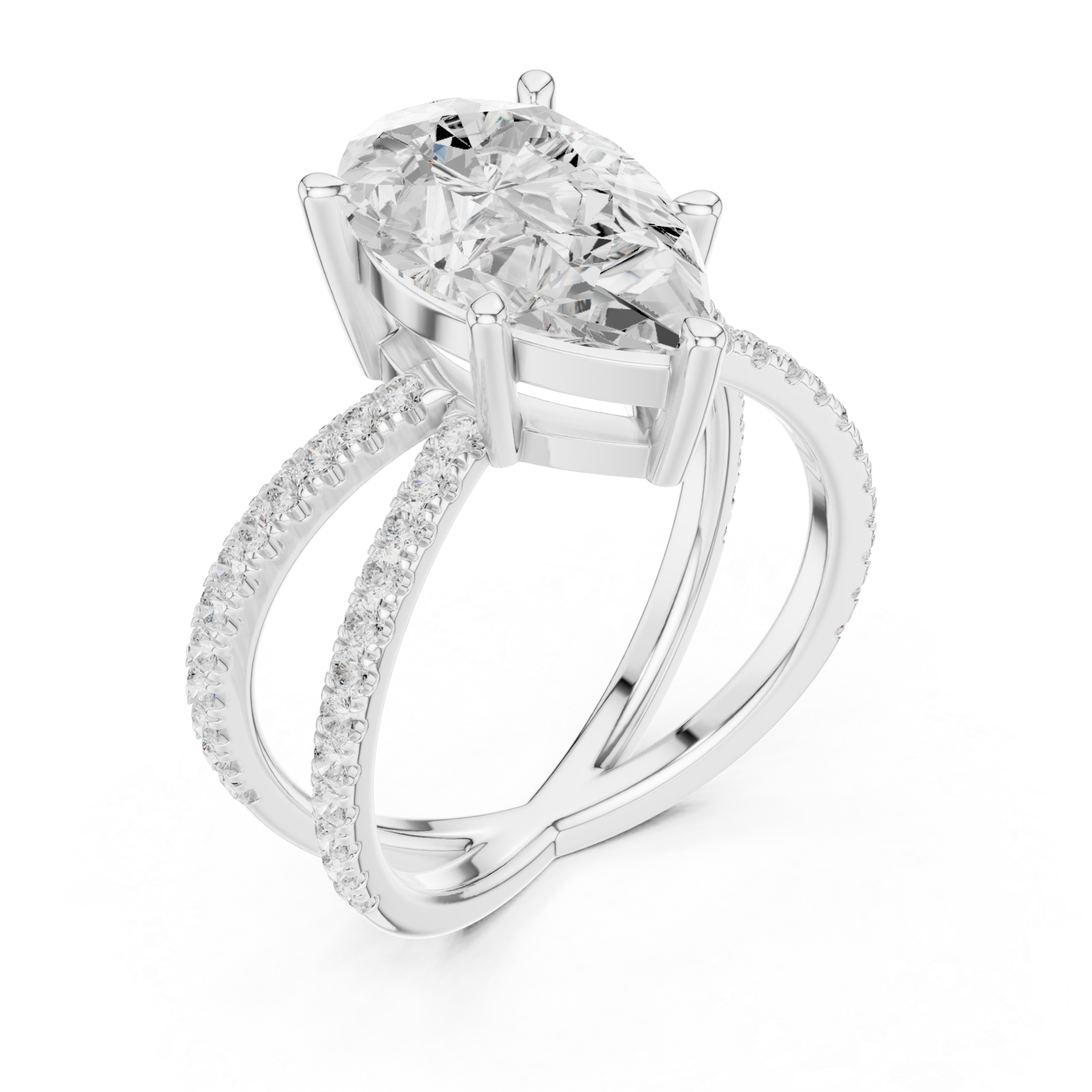  White Gold Grandeur Point Contour Band Ring Right View