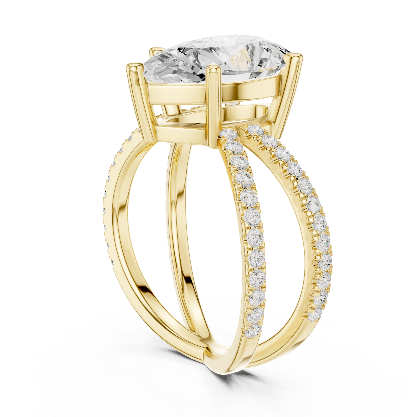  Gold Grandeur Point Contour Band Ring Left View