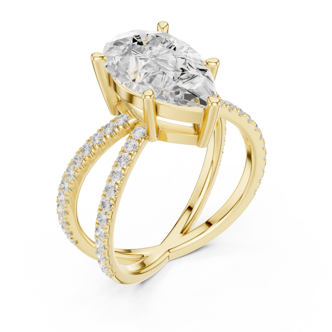 Gold Grandeur Point Contour Band Ring Right View