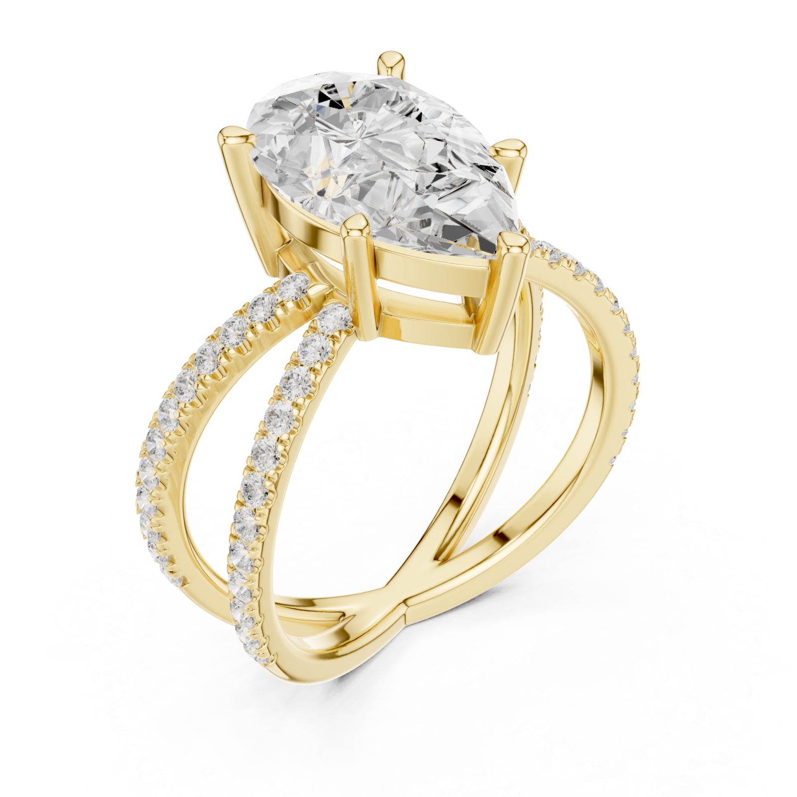 Gold Grandeur Point Contour Band Ring Right View