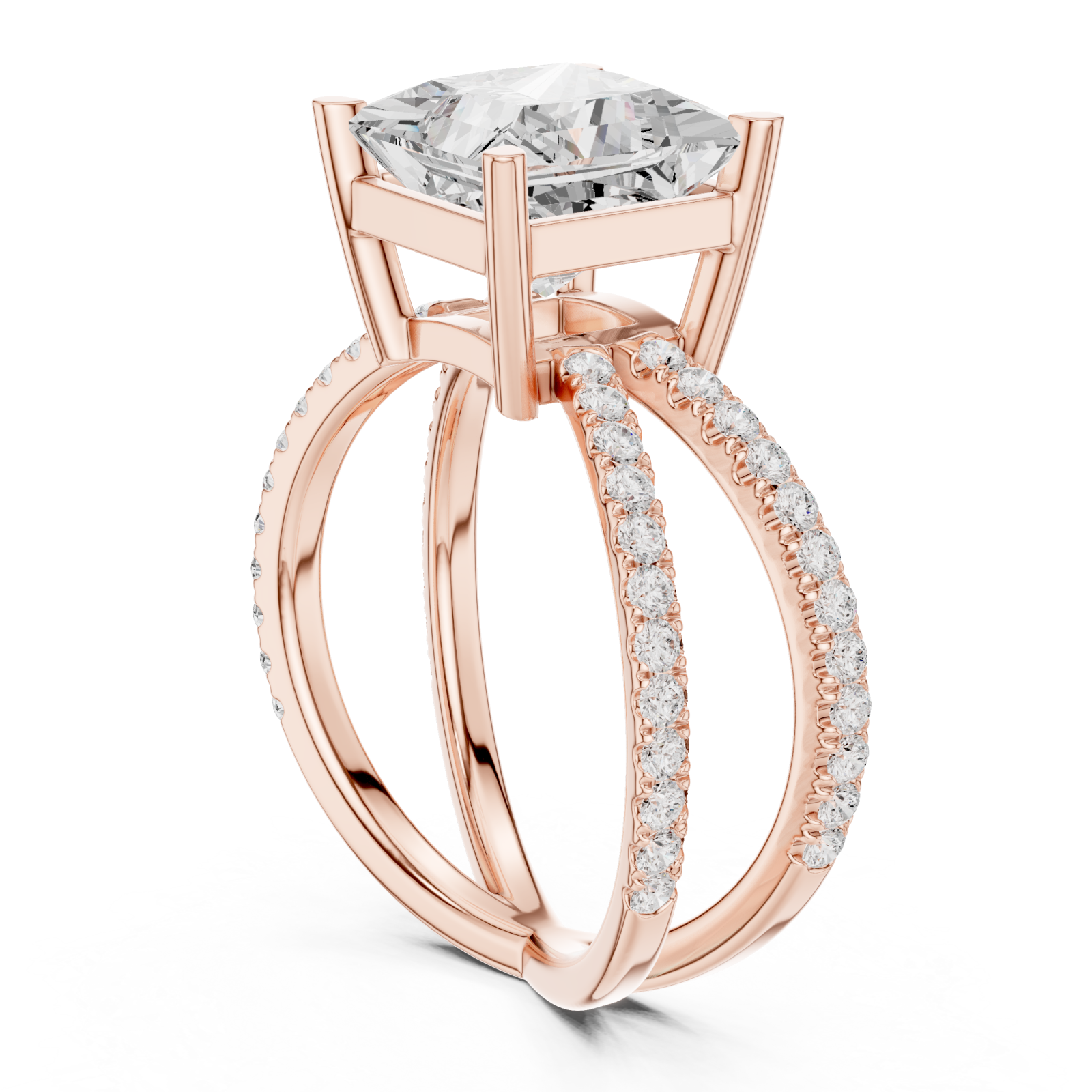  Rose Gold Majestic Crest Statement Ring Left View