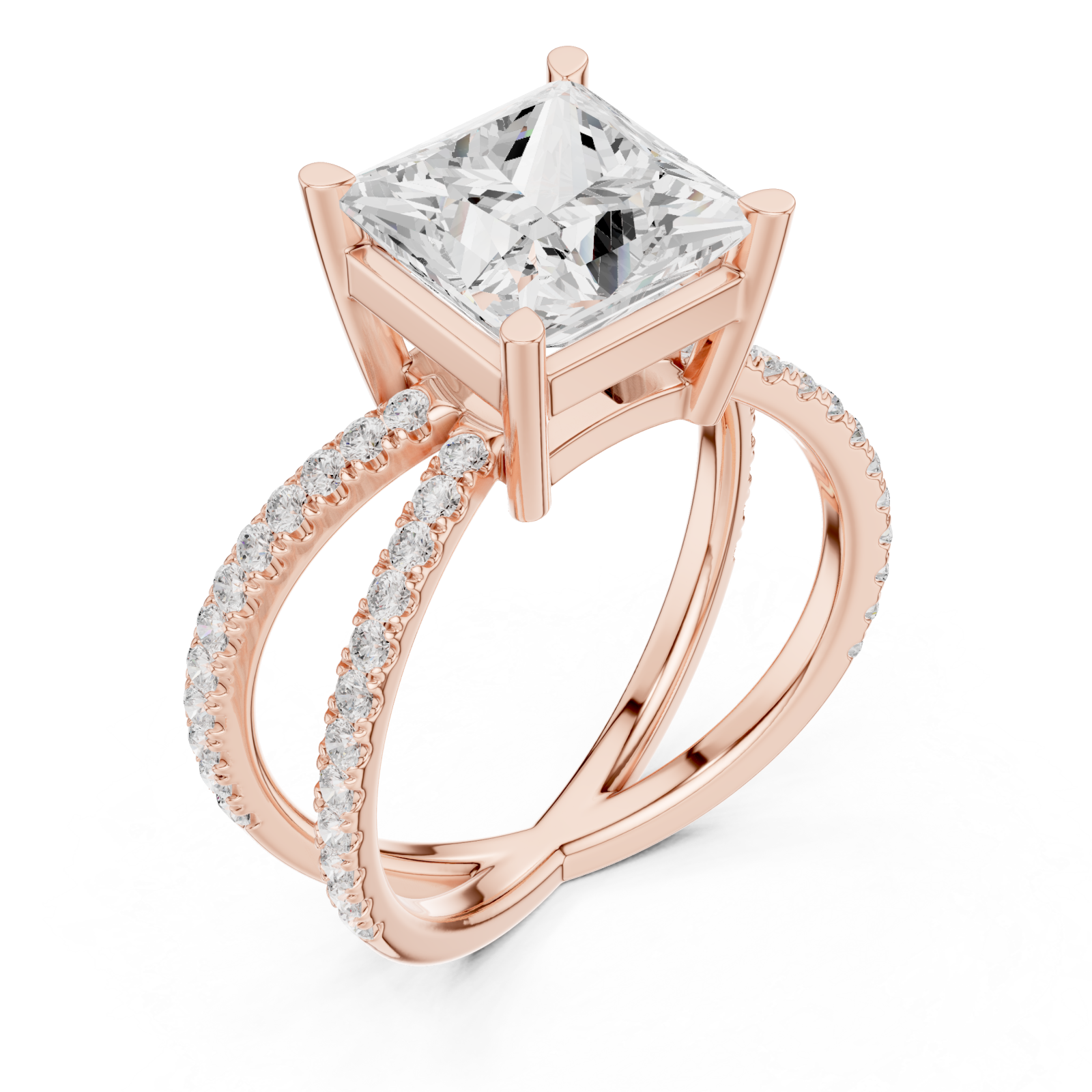  Rose Gold Majestic Crest Statement Ring Right View