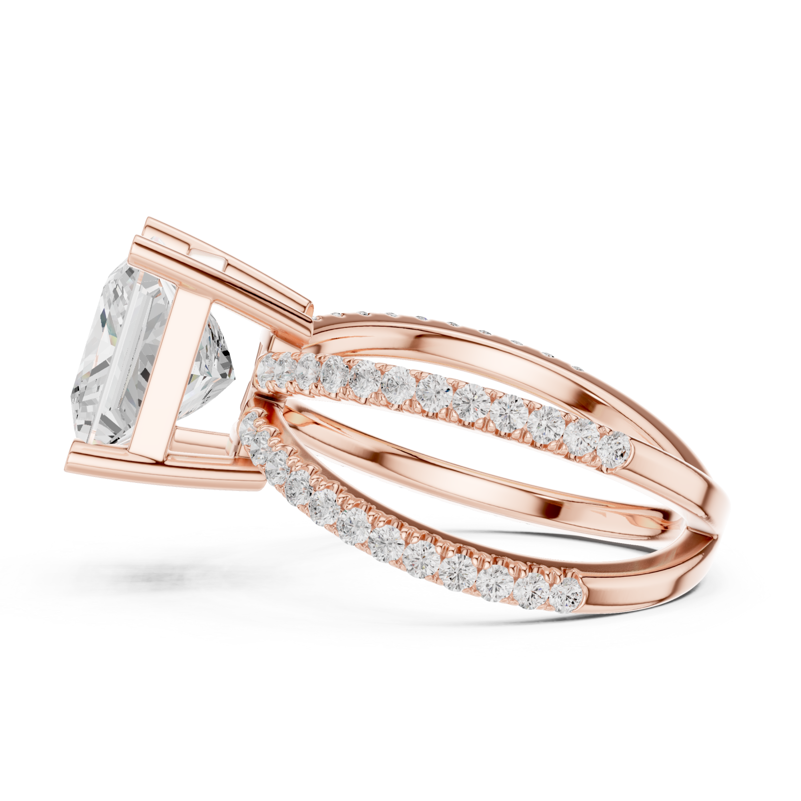  Rose Gold Majestic Crest Statement Ring Side View