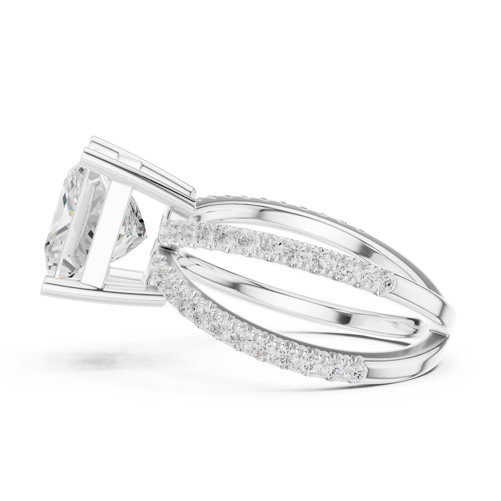  White Gold Majestic Crest Statement Ring Side View