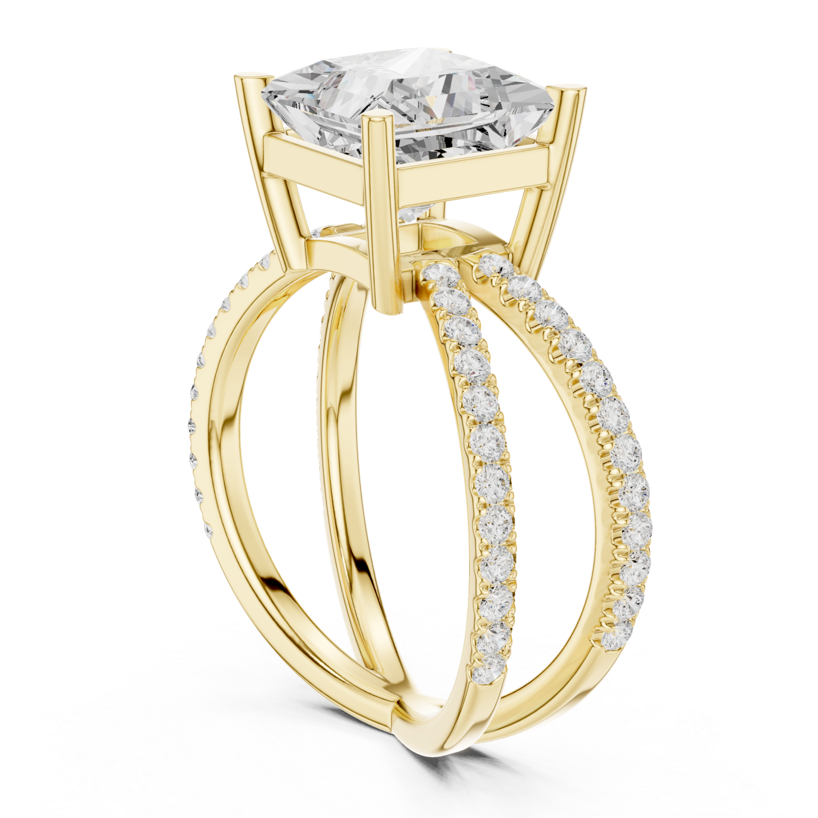  Gold Majestic Crest Statement Ring Left View