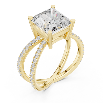 Gold Opulent Crossing Twin Band Ring Right View