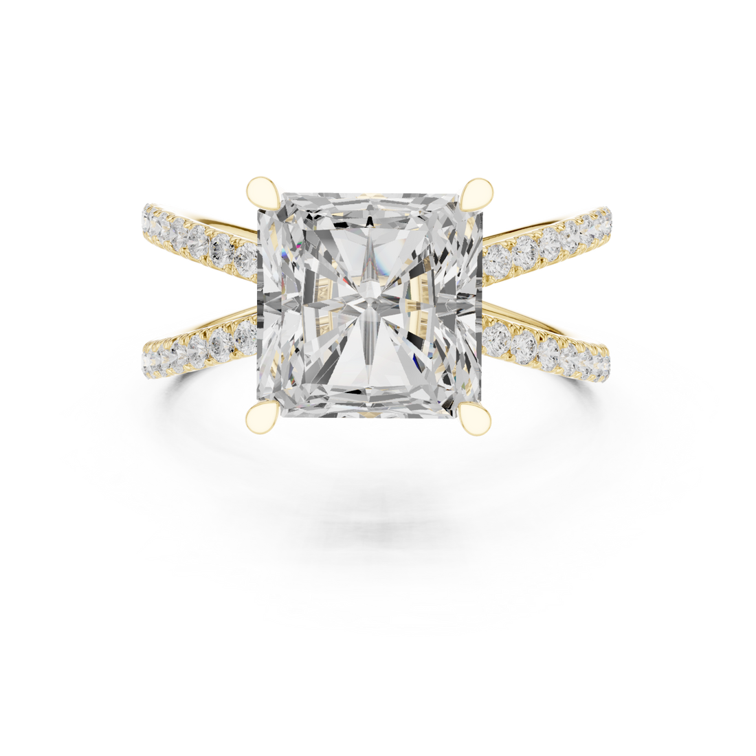 Gold Opulent Crossing Twin Band Ring Right View