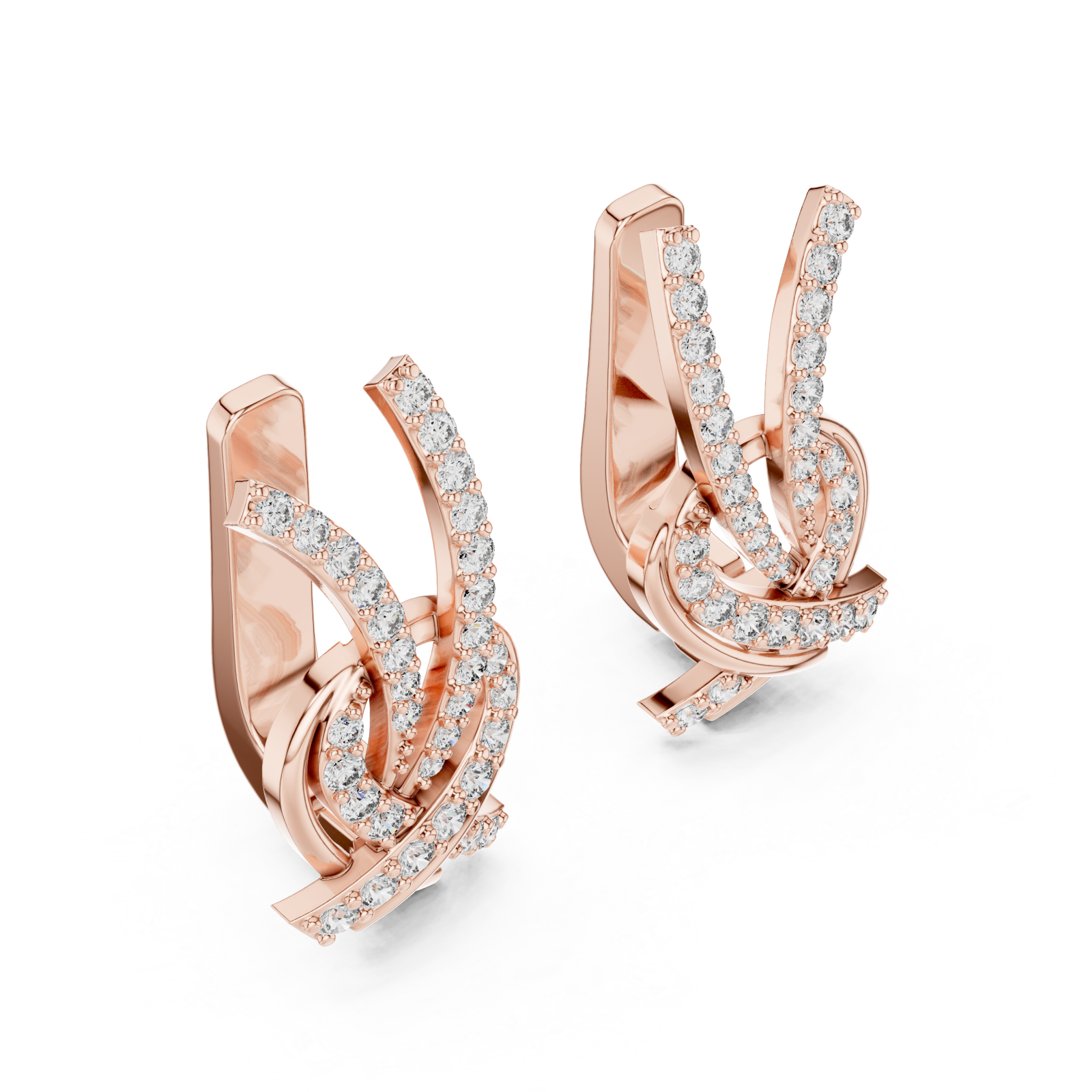  Rose Gold Celestial Flow Artistry Drop Earrings Right View