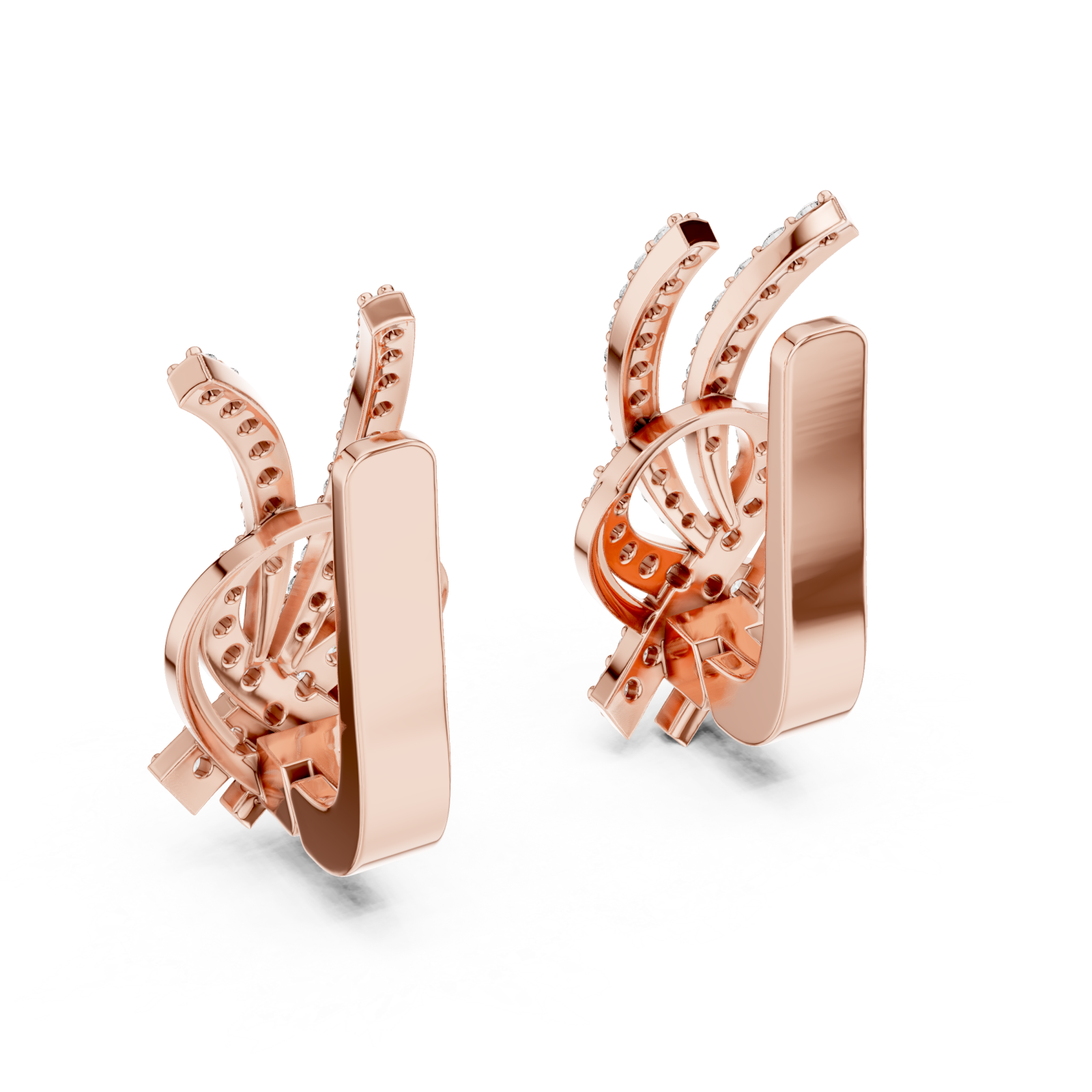  Rose Gold Celestial Flow Artistry Drop Earrings Side View