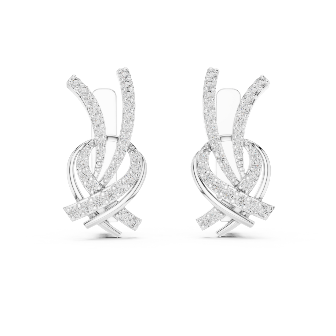  White Gold Celestial Flow Artistry Drop Earrings Right View