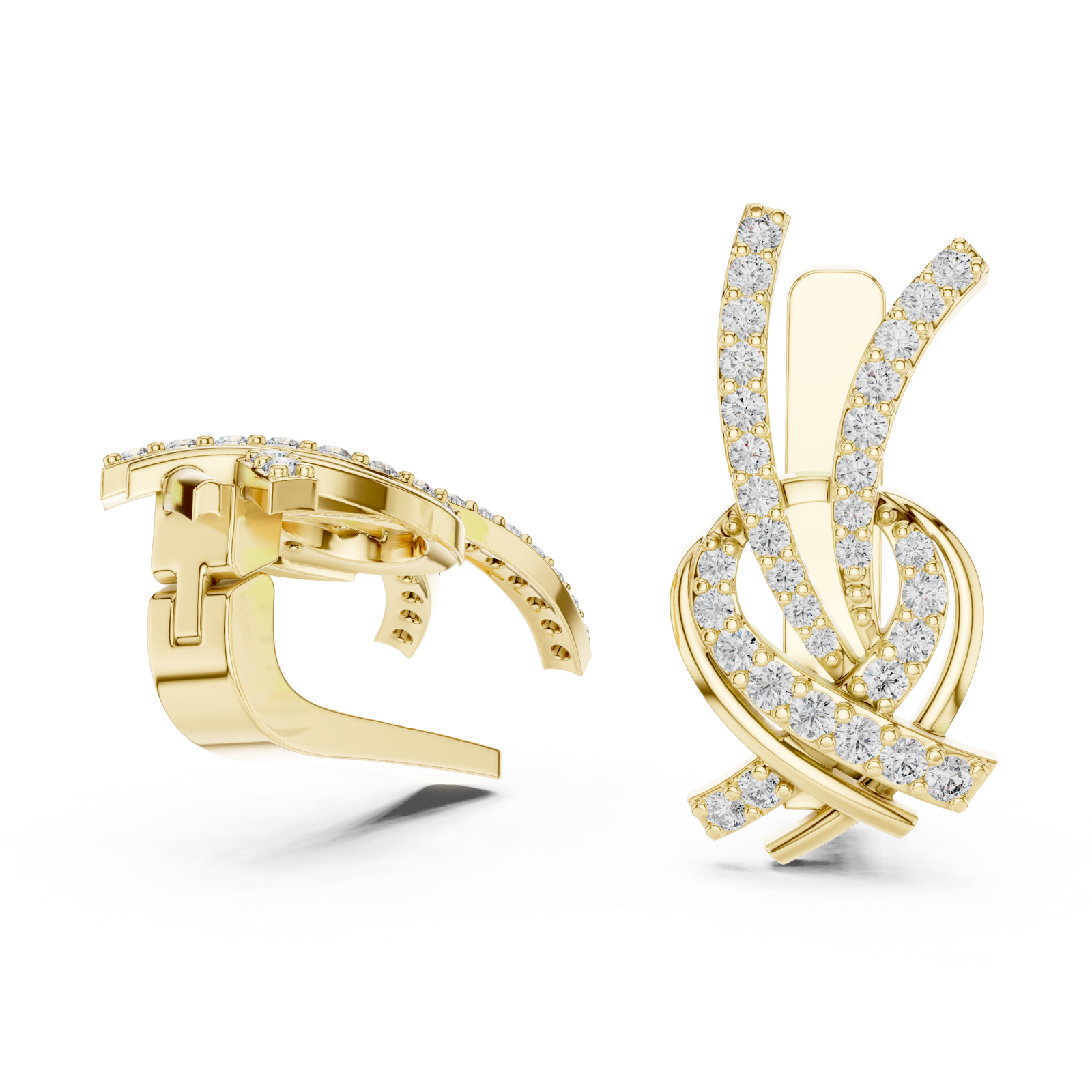  Gold Celestial Flow Artistry Drop Earrings Left View