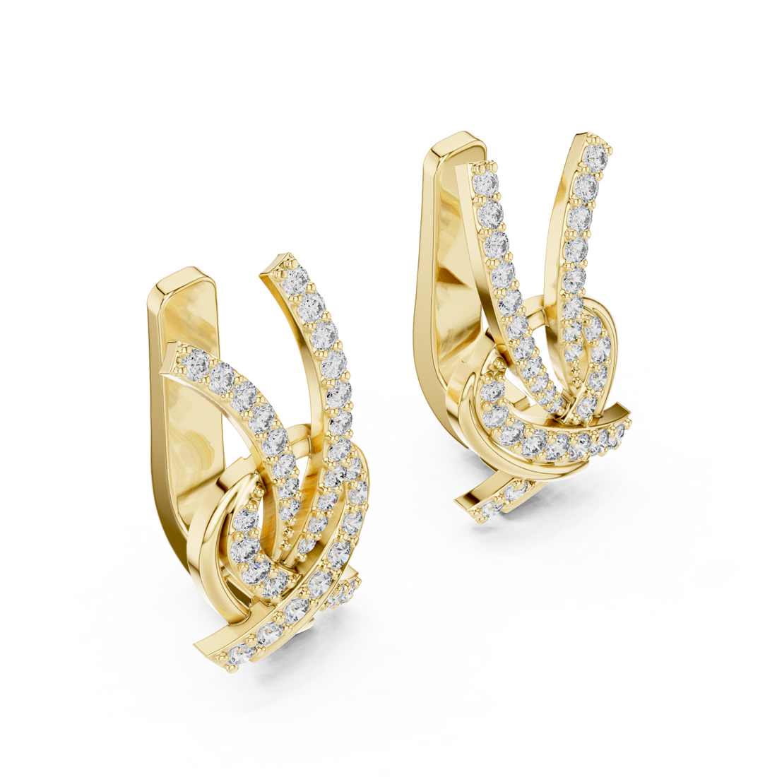 Gold Celestial Flow Artistry Drop Earrings Right View