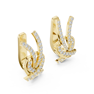 Gold Celestial Flow Artistry Drop Earrings Right View