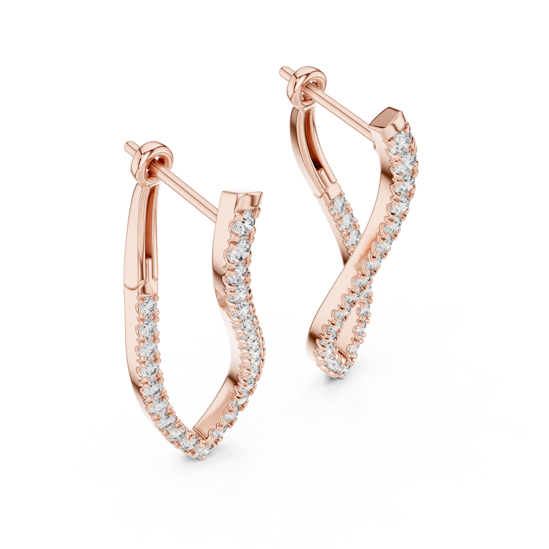  Rose Gold Elegant Infinity Embrace Earrings Right View