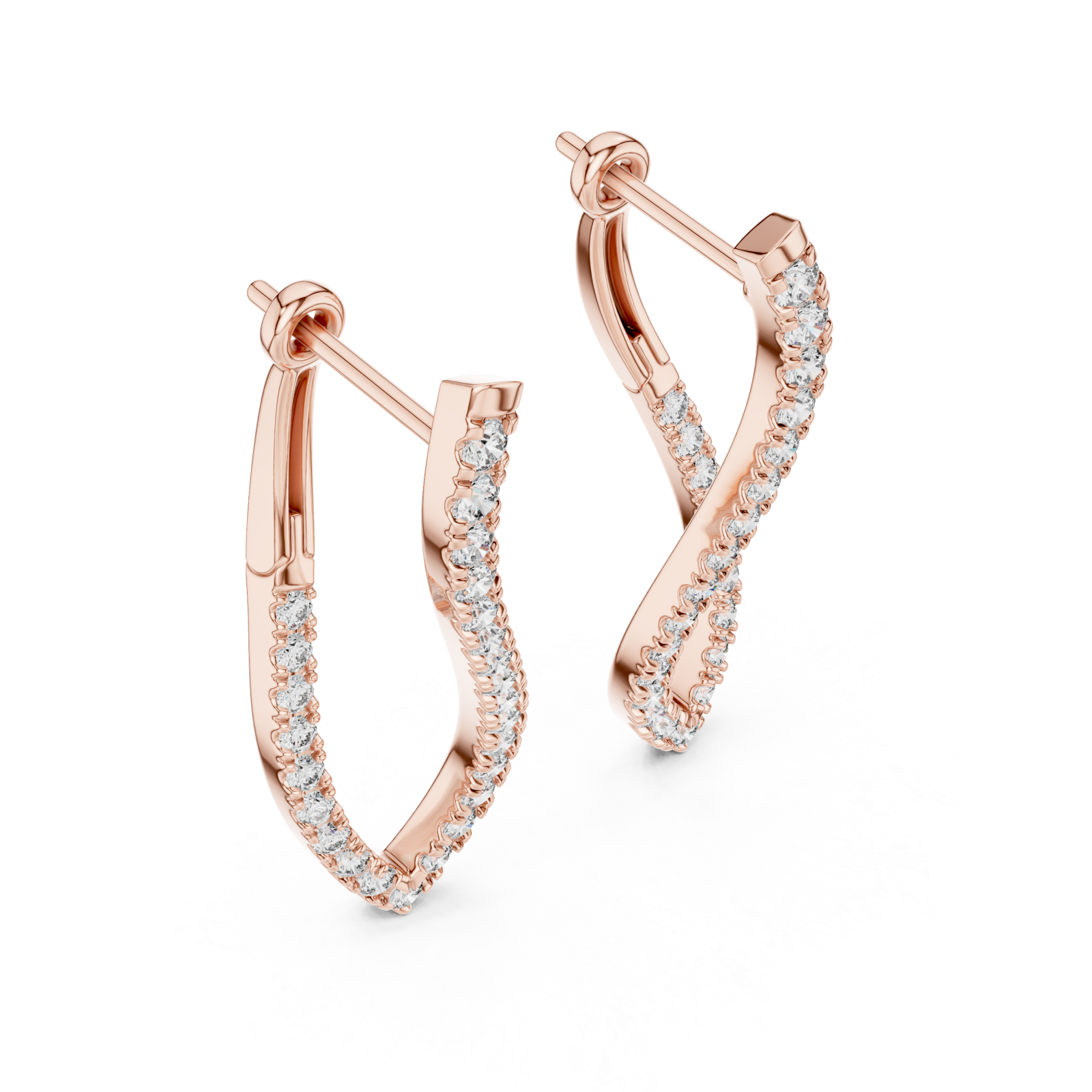  Rose Gold Elegant Infinity Embrace Earrings Right View