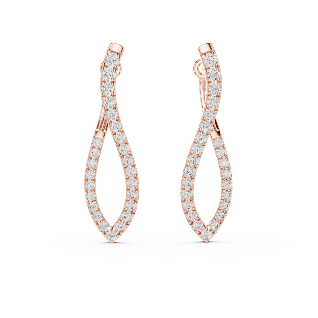  Rose Gold Elegant Infinity Embrace Earrings Right View