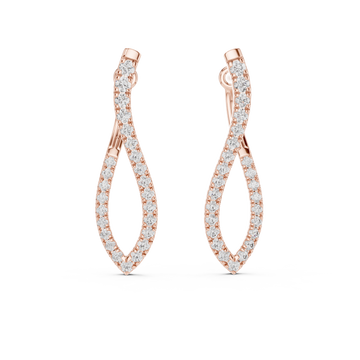  Rose Gold Elegant Infinity Embrace Earrings Front View