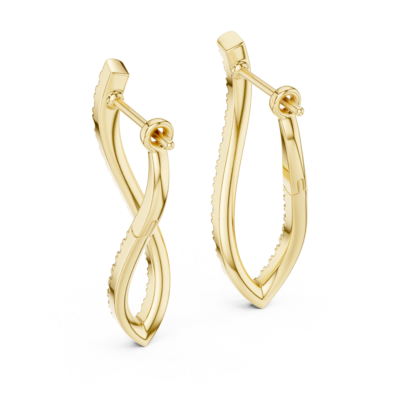  Gold Elegant Infinity Embrace Earrings Side View