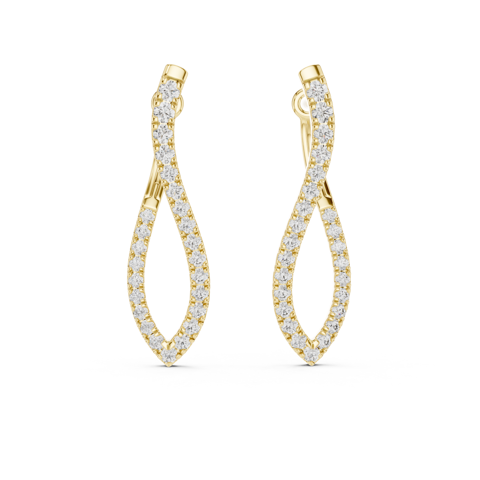  Gold Elegant Infinity Embrace Earrings Front View