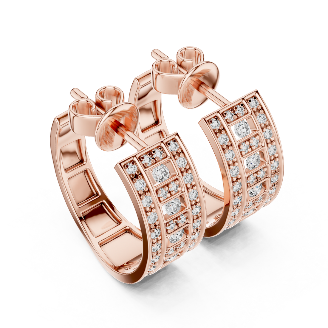  Rose Gold Twilight Vision Channel Hoop Earrings Right View