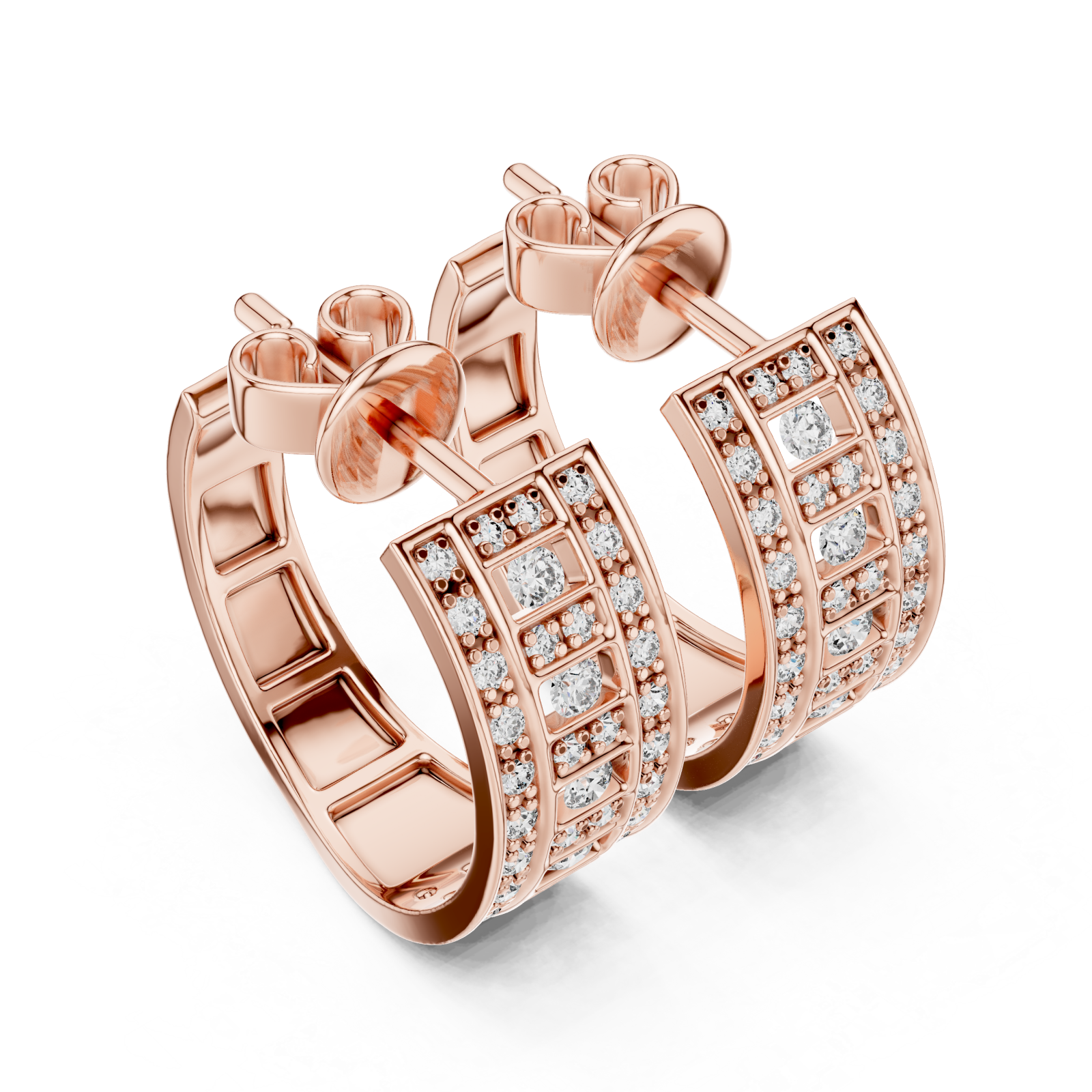  Rose Gold Twilight Vision Channel Hoop Earrings Right View
