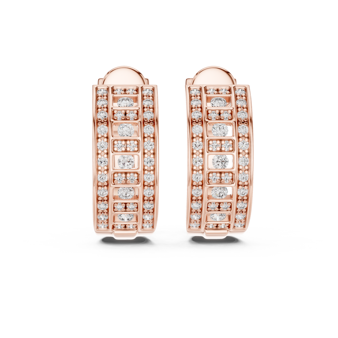  Rose Gold Twilight Vision Channel Hoop Earrings Right View
