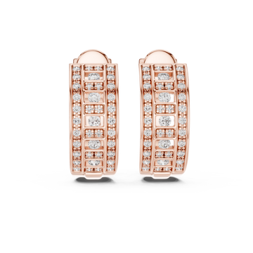  Rose Gold Twilight Vision Channel Hoop Earrings Front View