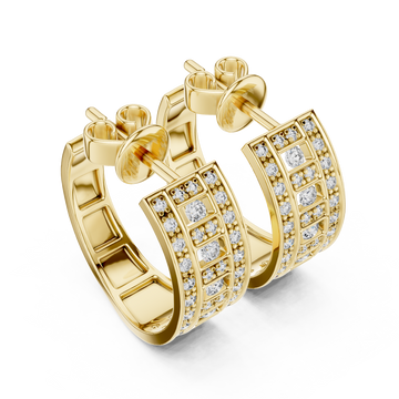 Gold Twilight Vision Channel Hoop Earrings Right View