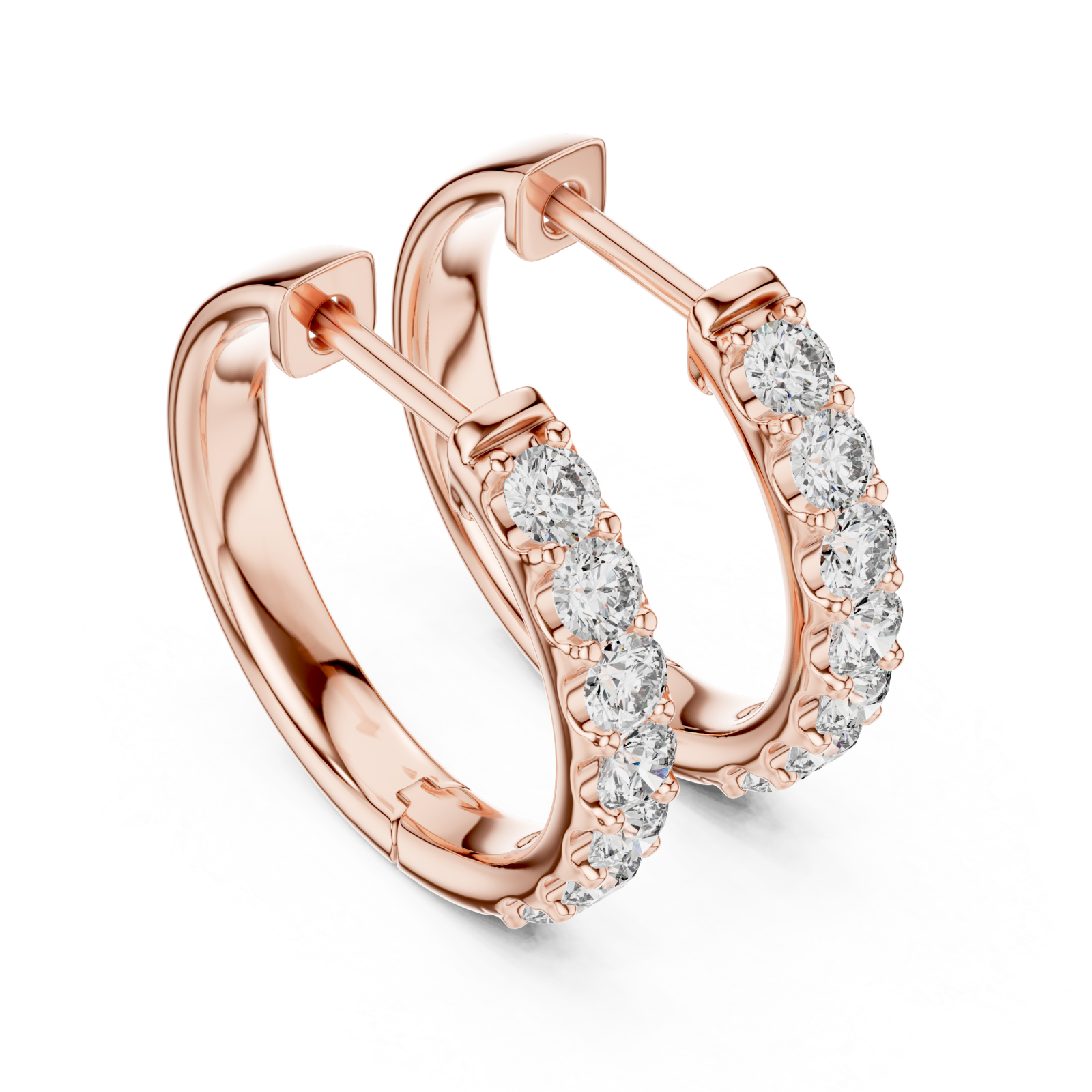  Rose Gold Midnight Whisper Huggie Earrings Right View