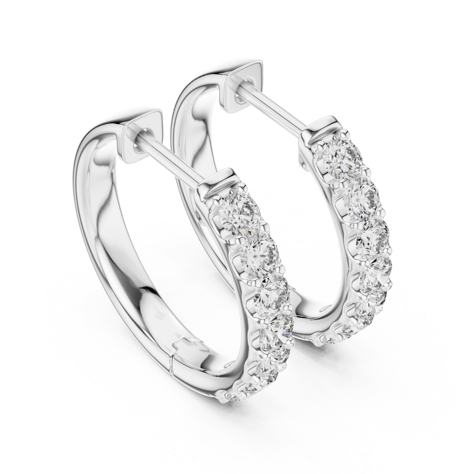  White Gold Midnight Whisper Huggie Earrings Right View