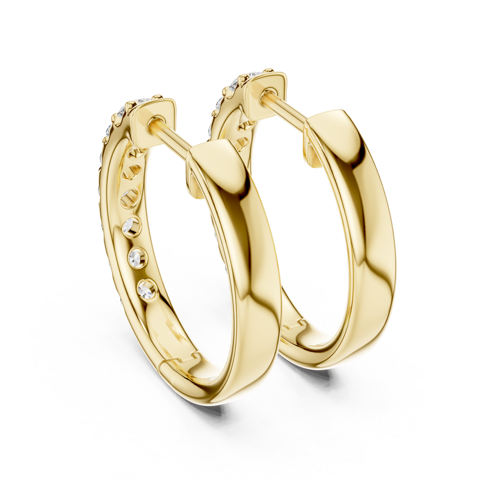  Gold Midnight Whisper Huggie Earrings Side View