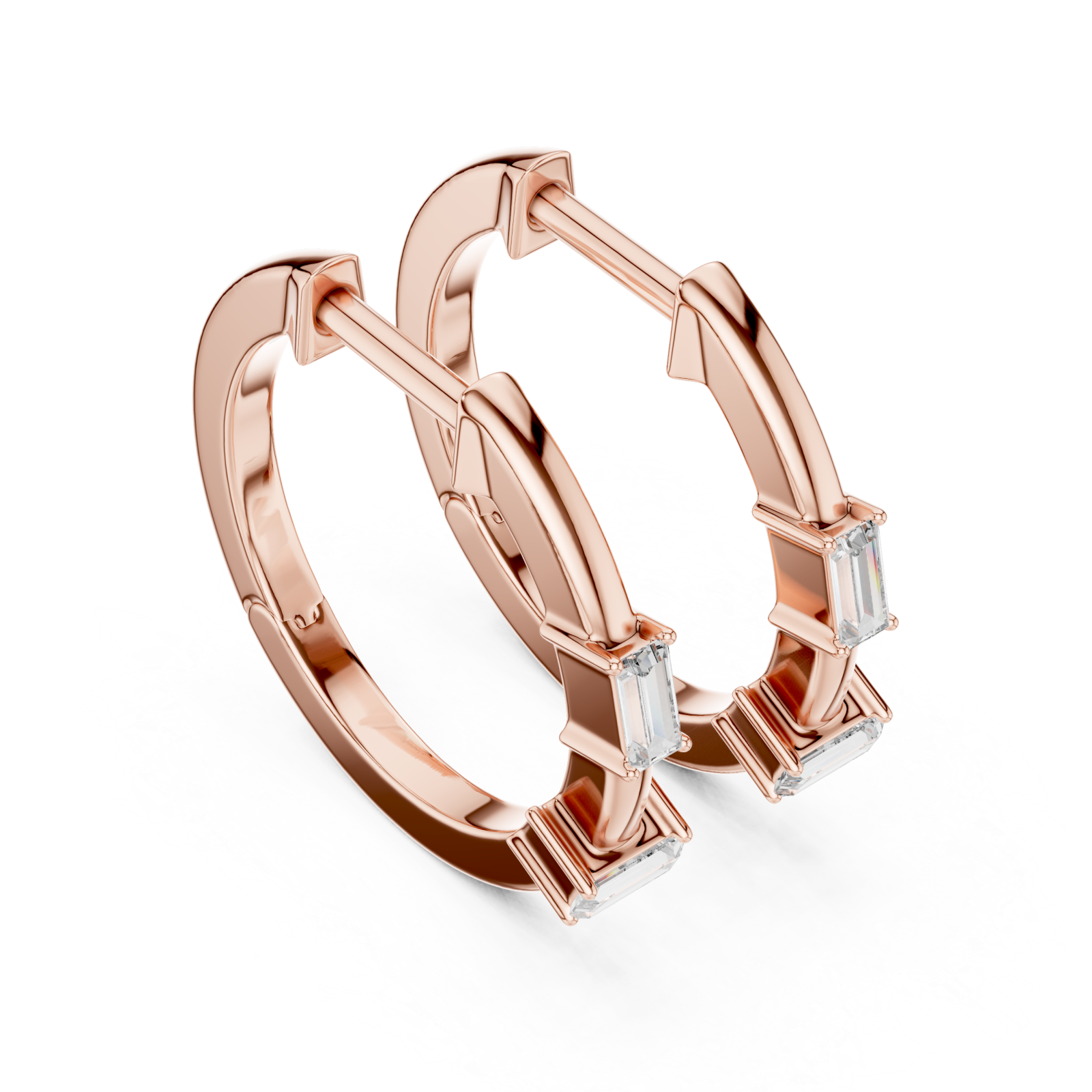  Rose Gold Elevate The Graceful Edge Hoops Right View