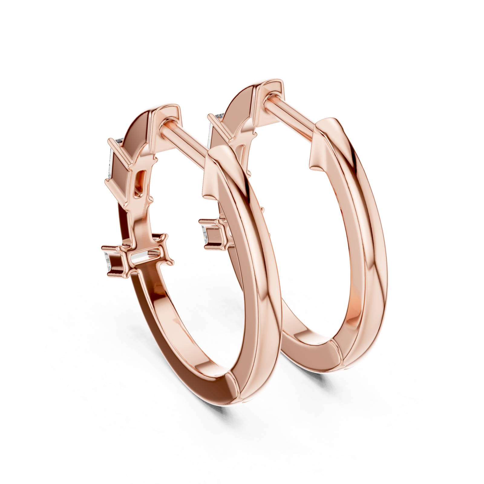  Rose Gold Elevate The Graceful Edge Hoops Side View