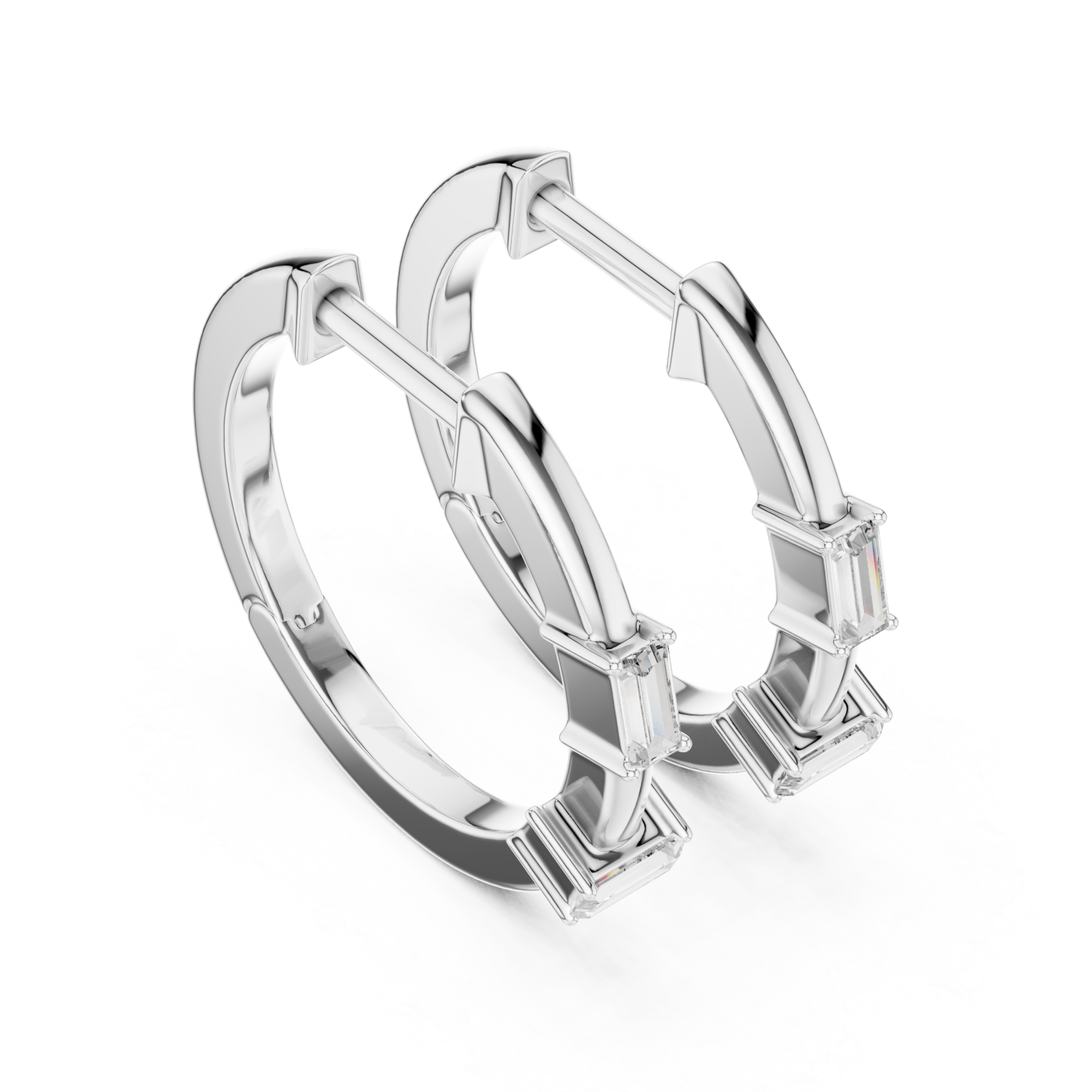  White Gold Elevate The Graceful Edge Hoops Right View