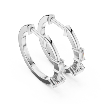  White Gold Elevate The Graceful Edge Hoops Right View
