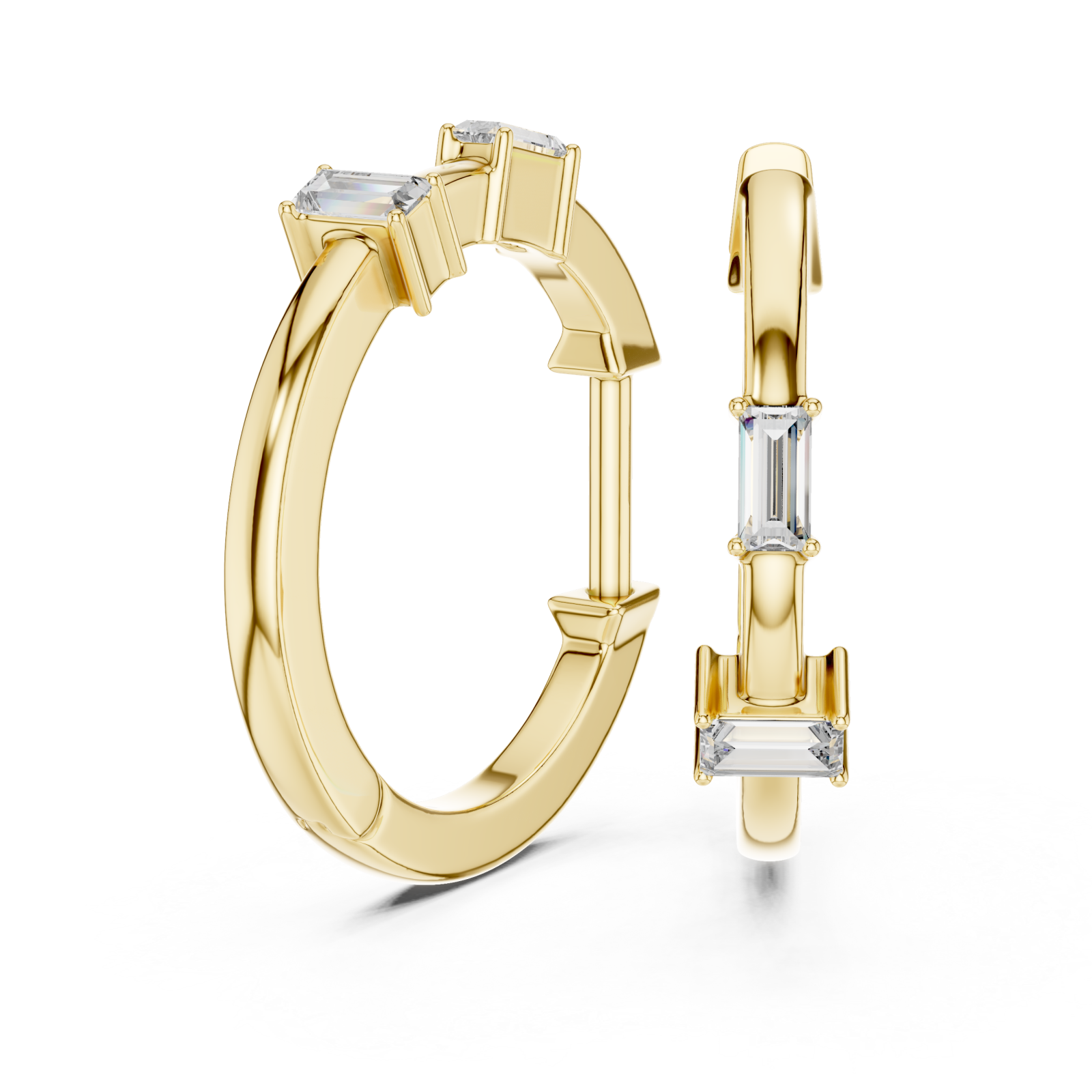  Gold Elevate The Graceful Edge Hoops Left View