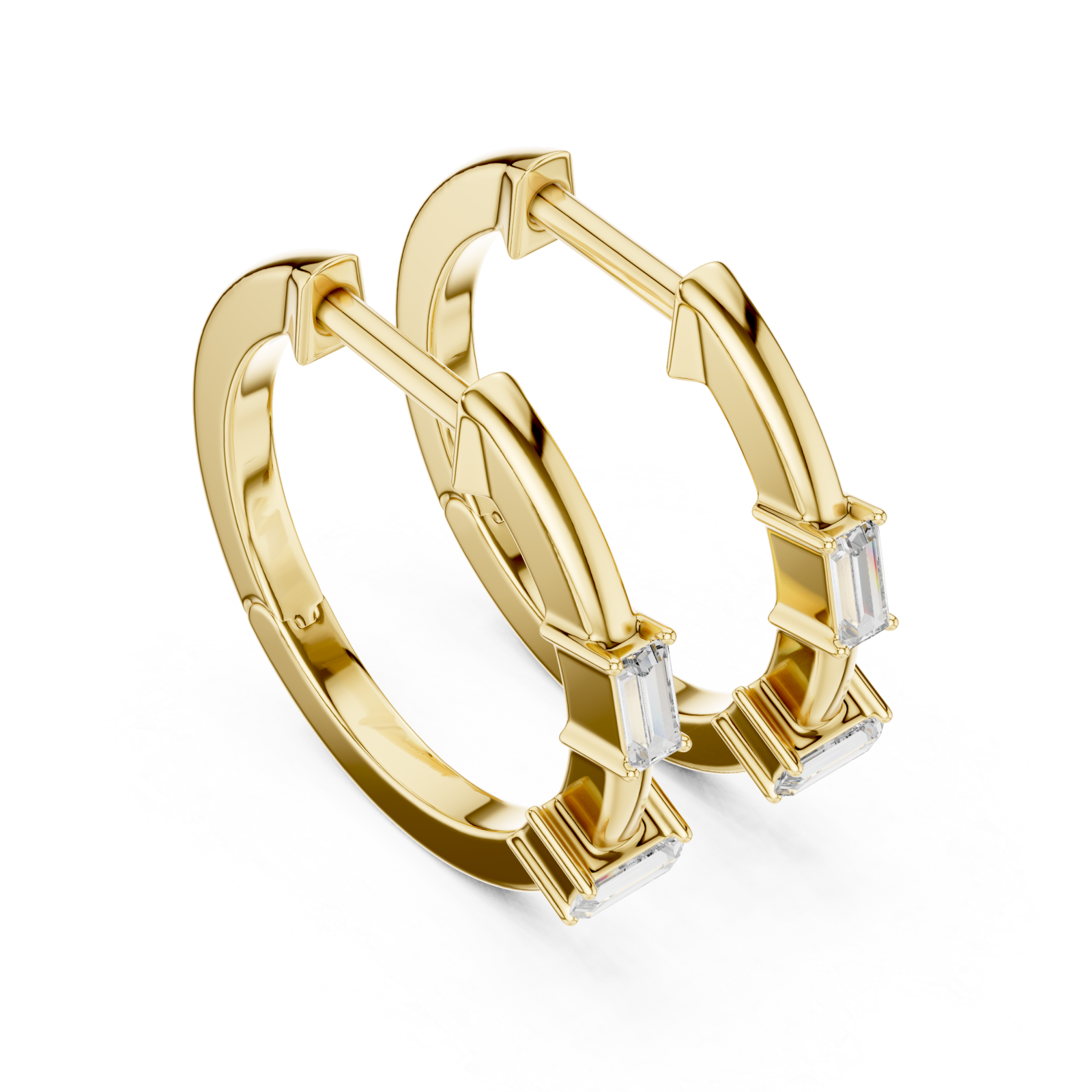 Gold Elevate The Graceful Edge Hoops Right View