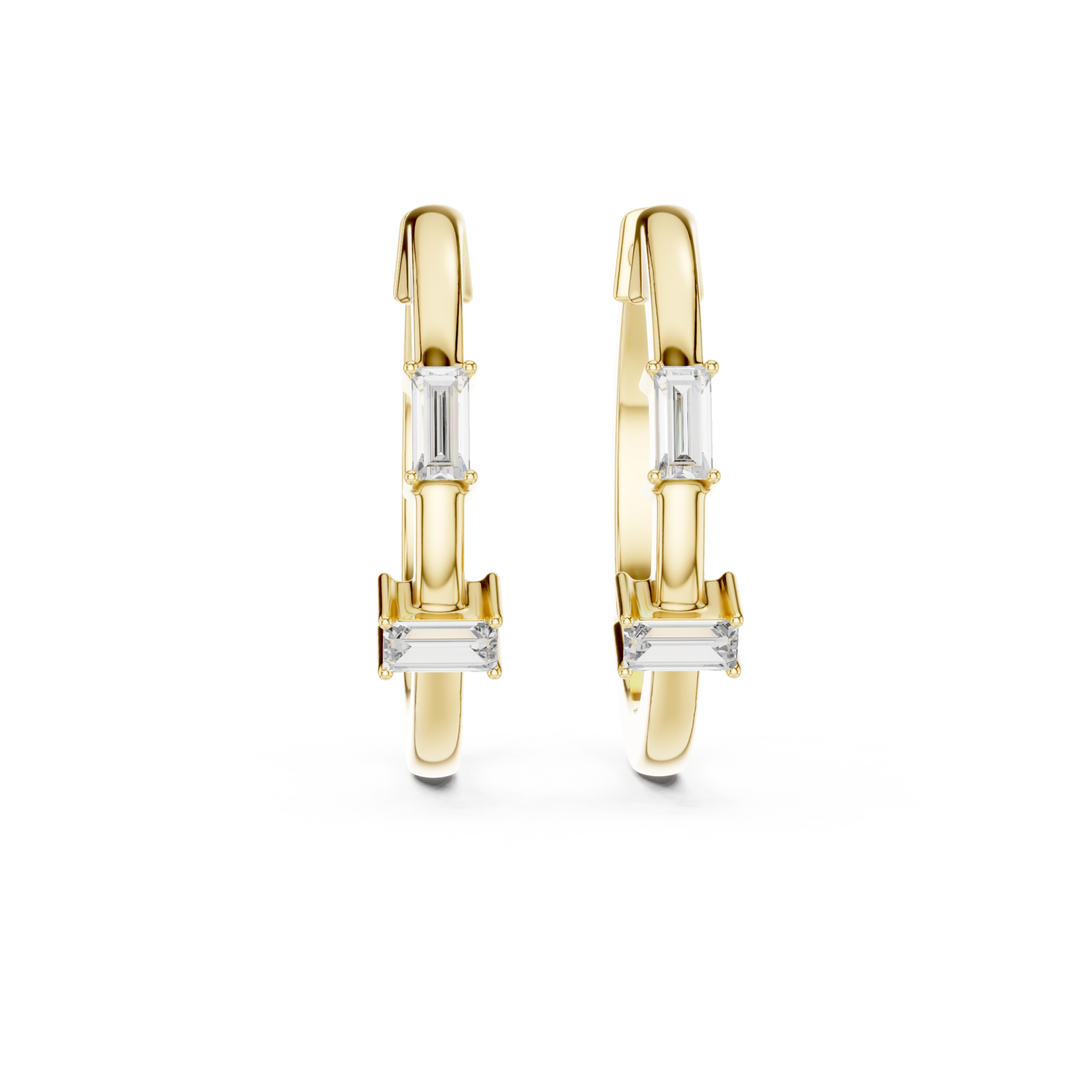  Gold Elevate The Graceful Edge Hoops Front View