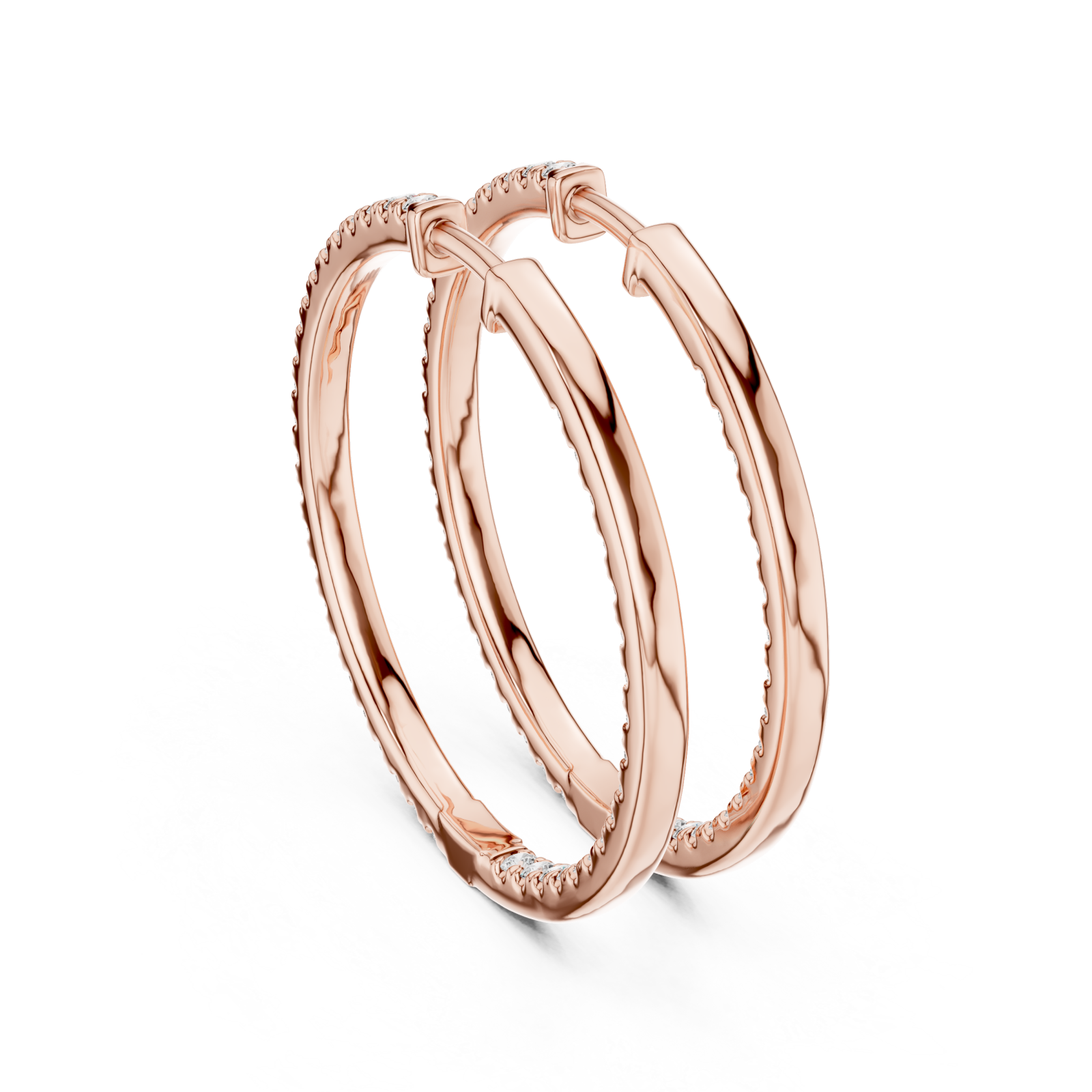  Rose Gold Twilight Circle Sparkle Earrings Side View